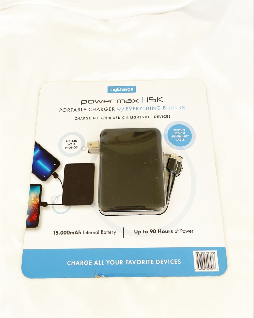 PowerHub All in One 15,000mAh My Charge 90 Hours Power Max 15K Portable Charger